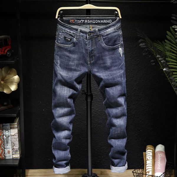 spring fashion streetwear men's jeans casual jogger pants vintage classical trousers men slim fit denim for homme, Blue
spring fashion streetwear men's jeans casual jogger pants vintage classical trousers men slim fit denim for homme, Blue