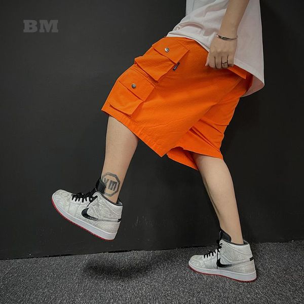 men's shorts summer hip hop fashion multi pocket cargo men clothing japanese streetwear harajuku casual sports pants, White;black
men's shorts summer hip hop fashion multi pocket cargo men clothing japanese streetwear harajuku casual sports pants, White;black