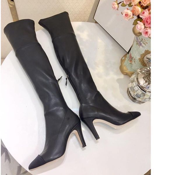 boots 2021 women's high genuine leather round toe heel 8.5cm zips long shoes, Black
boots 2021 women's high genuine leather round toe heel 8.5cm zips long shoes, Black