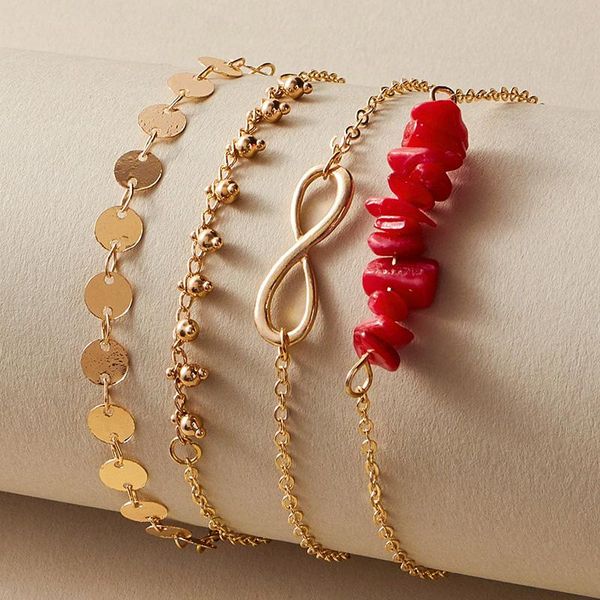 multilayer gold sequins infinity symbol chains bracelets set for women boho red gravel stones charm jewelry link, chain, Black
multilayer gold sequins infinity symbol chains bracelets set for women boho red gravel stones charm jewelry link, chain, Black
