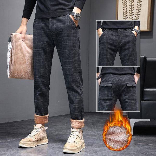 men's pants 2021 mens winter fleece warm men korean casual slacks slim thick for fashion gray black trousers male
men's pants 2021 mens winter fleece warm men korean casual slacks slim thick for fashion gray black trousers male