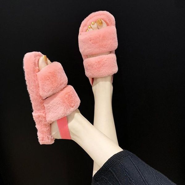 slippers fluffy women outdoor plush fur sandals home house thick with rubber soles non-slip indoor for use luxury, Black
slippers fluffy women outdoor plush fur sandals home house thick with rubber soles non-slip indoor for use luxury, Black