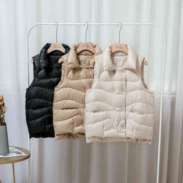 2021 down vest women's autumn and winter clothes with waist closed thin et waistcoat, Black;white
2021 down vest women's autumn and winter clothes with waist closed thin et waistcoat, Black;white