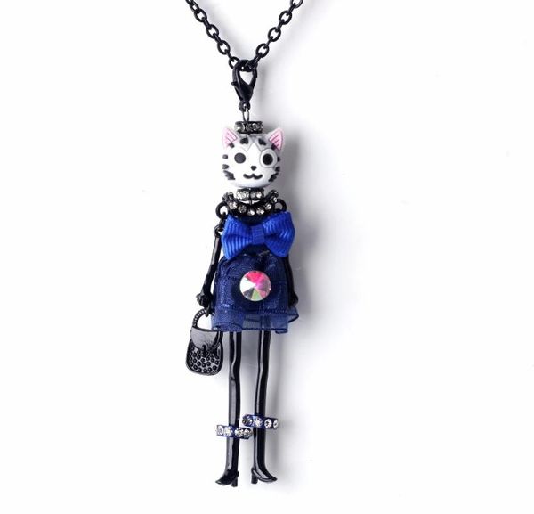 pendant necklaces 2021 arrival paris handmade dance cat doll pendants necklace fashion women girl kids bag charms, Silver
pendant necklaces 2021 arrival paris handmade dance cat doll pendants necklace fashion women girl kids bag charms, Silver