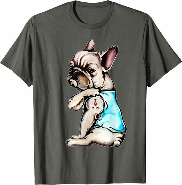 french bulldog tattoo i love mom funny dog mother's day tshirt size s-5xl, White;black
french bulldog tattoo i love mom funny dog mother's day tshirt size s-5xl, White;black