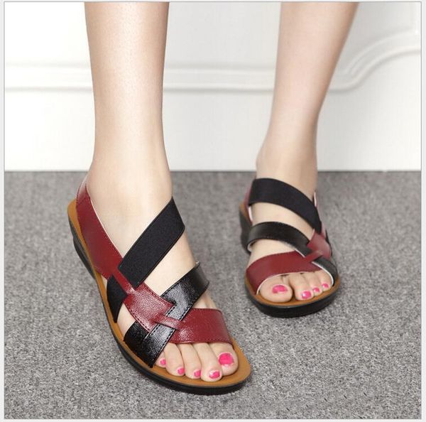 summer cool woman genuine leather female sandals wedges slippers beach shoes style, Black
summer cool woman genuine leather female sandals wedges slippers beach shoes style, Black