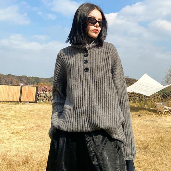knitted turtleneck sweater women loose knitwear oversize korean harajuku female pullover button trendy high neck jumper chic women's sw, White;black
knitted turtleneck sweater women loose knitwear oversize korean harajuku female pullover button trendy high neck jumper chic women's sw, White;black