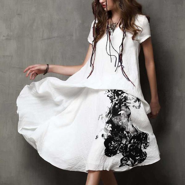 summer print cotton linen dresses for women simple fashion patchwork elegant casual loose vestidos female 210525, Black;gray
summer print cotton linen dresses for women simple fashion patchwork elegant casual loose vestidos female 210525, Black;gray