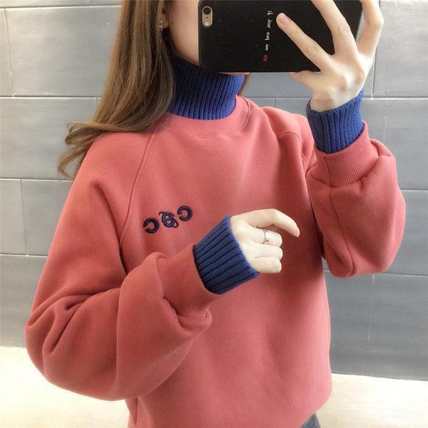 autumn and winter half-high collar fake two-piece loose plus velvet sweater women's thickening fashion coat trend hoodies & sweatshirts, Black
autumn and winter half-high collar fake two-piece loose plus velvet sweater women's thickening fashion coat trend hoodies & sweatshirts, Black
