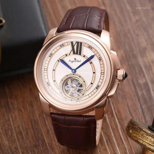 wristwatches automatic mechanical men watch rose gold sapphire black leather transparent glass back blue, Slivery;brown
wristwatches automatic mechanical men watch rose gold sapphire black leather transparent glass back blue, Slivery;brown