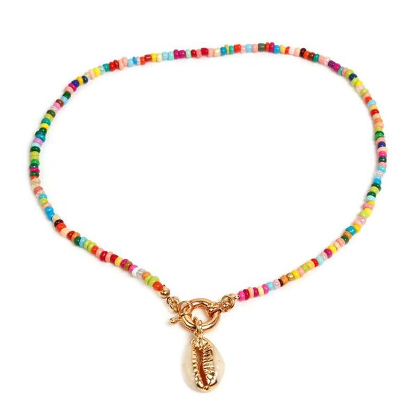 pendant necklaces colorful rice beads beaded necklace for women rudder buckle shell female clavicle chain short 2021 fashion, Silver
pendant necklaces colorful rice beads beaded necklace for women rudder buckle shell female clavicle chain short 2021 fashion, Silver