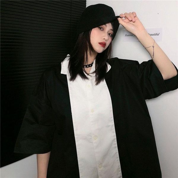 women's t-shirt 2021c.e cavempshirt black white color matching short-sleeved shirt loose oversized men women all-match
women's t-shirt 2021c.e cavempshirt black white color matching short-sleeved shirt loose oversized men women all-match