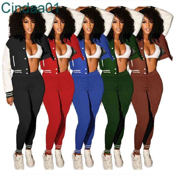 women tracksuits two piece set deisgner autumn winter press button double thread jacket sweatpants stitching color baseball suits 5 colours, Gray
women tracksuits two piece set deisgner autumn winter press button double thread jacket sweatpants stitching color baseball suits 5 colours, Gray