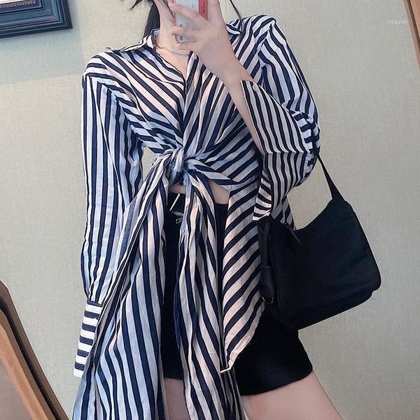 blouse women shirt irregular band loose striped ladies bl097 women's blouses & shirts, White
blouse women shirt irregular band loose striped ladies bl097 women's blouses & shirts, White