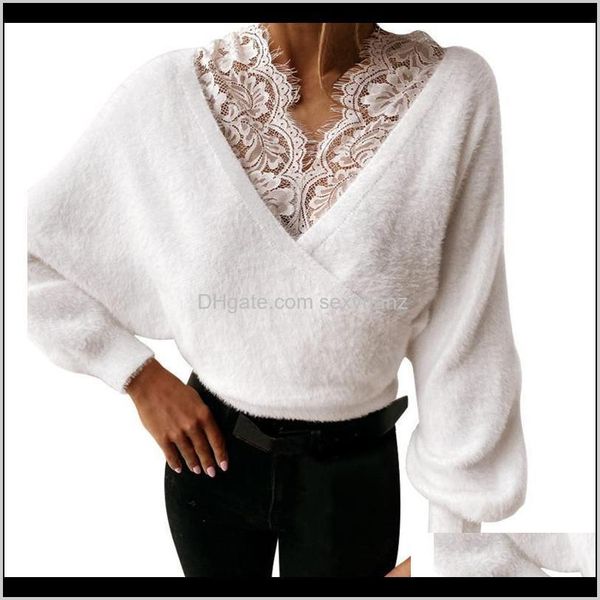 sweaters clothing apparel drop delivery 2021 womens plush blouse long sleeve autumn lace loose elegant pullovers plus size fema, White;black
sweaters clothing apparel drop delivery 2021 womens plush blouse long sleeve autumn lace loose elegant pullovers plus size fema, White;black