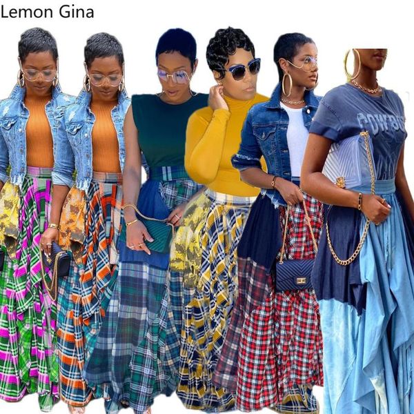skirts lemon gina vintage women plaid jean patchwork pleated maxi streetwear party floor length big swing long irregular skirt, Black
skirts lemon gina vintage women plaid jean patchwork pleated maxi streetwear party floor length big swing long irregular skirt, Black