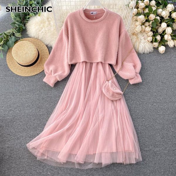 two piece dress women sweet sweater + spaghetti strap mesh 2pcs set casual suit round neck beige/green/pink cute clothes 2, White
two piece dress women sweet sweater + spaghetti strap mesh 2pcs set casual suit round neck beige/green/pink cute clothes 2, White