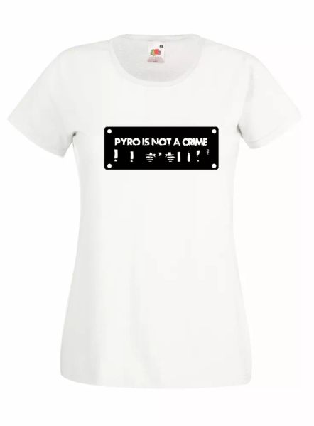 t-shirt shirt women j2307 pyro is not a crime holligans curve choreography, White;black
t-shirt shirt women j2307 pyro is not a crime holligans curve choreography, White;black