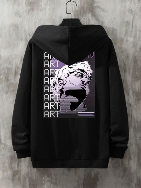 men letter & figure graphic kangaroo pocket drop shoulder drawstring hoodie 76b4#, Black
men letter & figure graphic kangaroo pocket drop shoulder drawstring hoodie 76b4#, Black