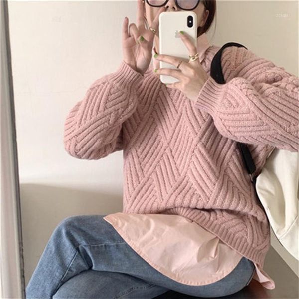 vintage woman's jersey sweet pink japanese-style o-neck solid long sleeve oversized warm sweater female all match jumpers yyqx56 women&, White;black
vintage woman's jersey sweet pink japanese-style o-neck solid long sleeve oversized warm sweater female all match jumpers yyqx56 women&, White;black