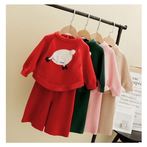clothing sets autumn and winter children's lovely long sleeve sweater suit girls' knitting temperament pullover wide leg pants, White
clothing sets autumn and winter children's lovely long sleeve sweater suit girls' knitting temperament pullover wide leg pants, White
