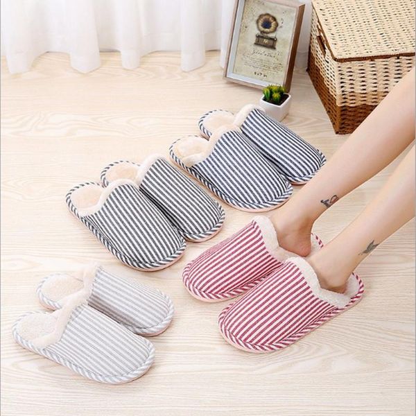slippers men and women indoor cotton plush couple vertical stripes warm thick-soled autumn winter, Black
slippers men and women indoor cotton plush couple vertical stripes warm thick-soled autumn winter, Black