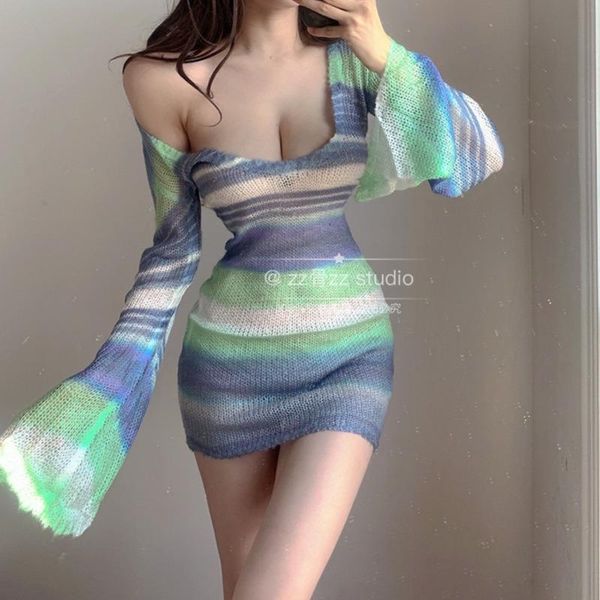 casual dresses womengaga striped autumn v neck gradient backless flare sleeve knitted sweater mini dress korean 4vny, Black;gray
casual dresses womengaga striped autumn v neck gradient backless flare sleeve knitted sweater mini dress korean 4vny, Black;gray