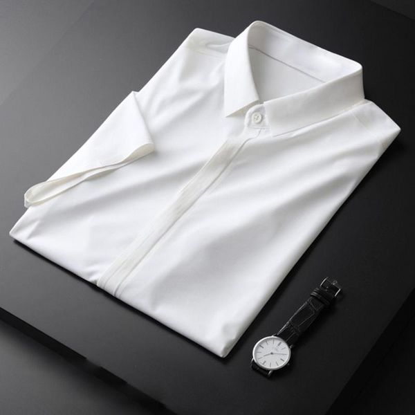 men's casual shirts summer mens luxury silk fabric short sleeve man plus size 4xl hight quality solid color slim fit, White;black
men's casual shirts summer mens luxury silk fabric short sleeve man plus size 4xl hight quality solid color slim fit, White;black