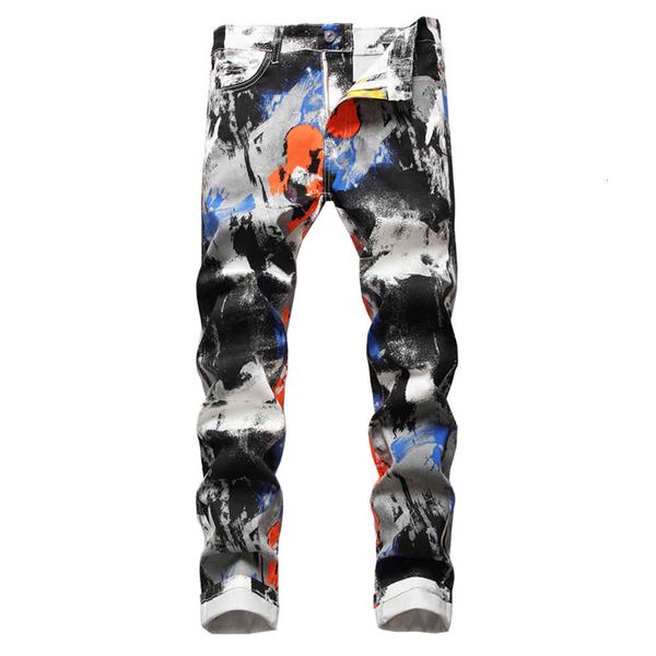 men's jeans slim stretch denim printed fashion y2k contrast color neon painted white pants trousers 0huv, Blue
men's jeans slim stretch denim printed fashion y2k contrast color neon painted white pants trousers 0huv, Blue