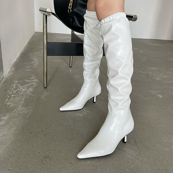 boots 2021 women knee high patented leather pointed toe side zipper woman thin heels winter ladies folds long, Black
boots 2021 women knee high patented leather pointed toe side zipper woman thin heels winter ladies folds long, Black