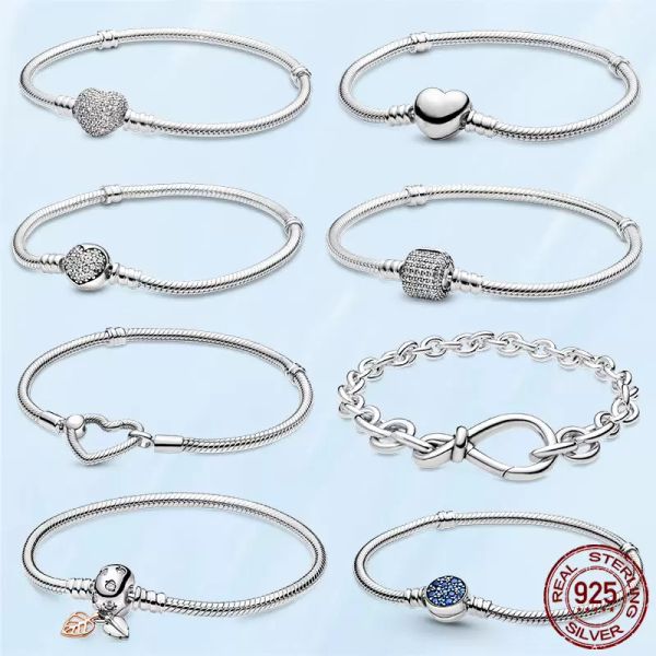 sale femme bracelet 925 sterling silver heart snake chain for women fit pandora charm beads jewelry gift with original box, Golden;silver
sale femme bracelet 925 sterling silver heart snake chain for women fit pandora charm beads jewelry gift with original box, Golden;silver