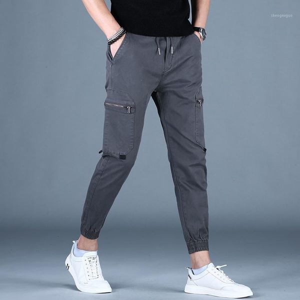 men's pants mens casual cargo summer thin ankle-length men zipper pockets dark gray cotton drawstring trousers, Black
men's pants mens casual cargo summer thin ankle-length men zipper pockets dark gray cotton drawstring trousers, Black