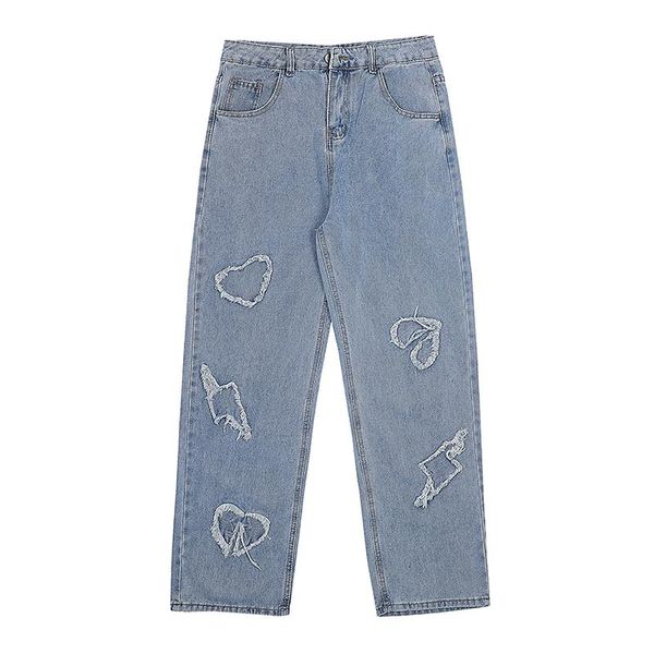 women's jeans retro high waist women spring autumn design sense straight loose wide legs were thin street pants embroidered, Blue
women's jeans retro high waist women spring autumn design sense straight loose wide legs were thin street pants embroidered, Blue