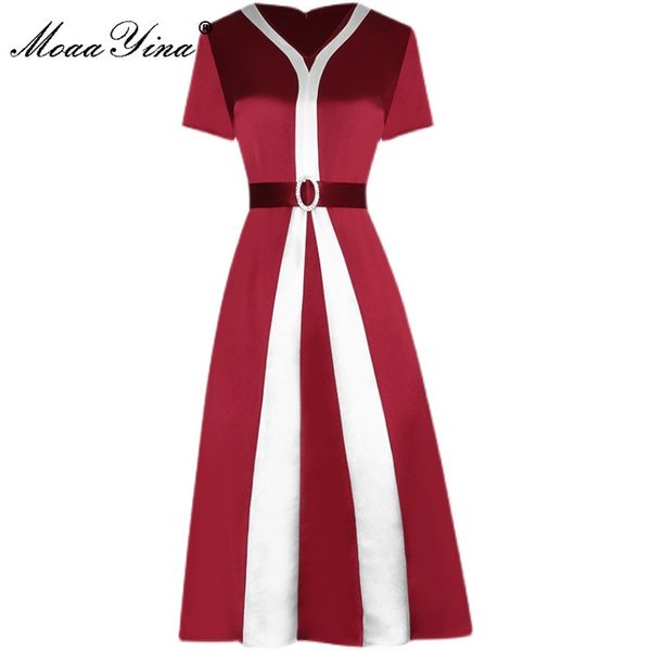 fashion designer summer party dresses women v-neck short sleeve belted beading elegant red midi dress vestidos 210524, Black;gray
fashion designer summer party dresses women v-neck short sleeve belted beading elegant red midi dress vestidos 210524, Black;gray