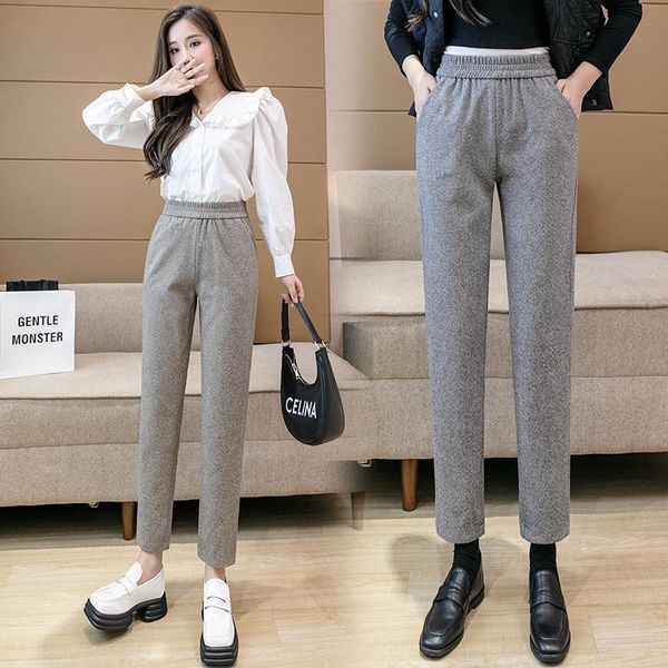 women's pants & capris korean style wool autumn high waist loose and versatile radish nine point harun, Black;white
women's pants & capris korean style wool autumn high waist loose and versatile radish nine point harun, Black;white