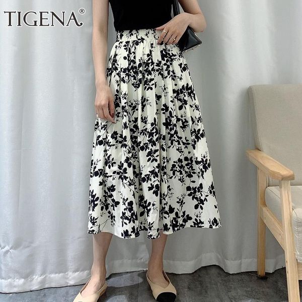 skirts tigena women midi long skirt 2021 summer elegant floral print a line high waist pleated mid-length female lady green white, Black
skirts tigena women midi long skirt 2021 summer elegant floral print a line high waist pleated mid-length female lady green white, Black