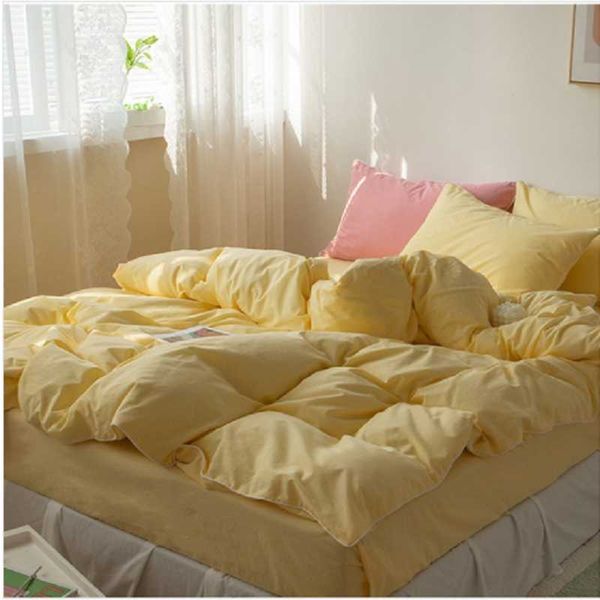 solid bedding set washable cotton simple luxury cover with flat sheet 4-piece bed covers king size sjt-005 sets
solid bedding set washable cotton simple luxury cover with flat sheet 4-piece bed covers king size sjt-005 sets