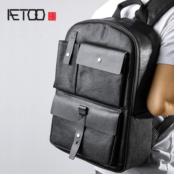 backpack aetoo leather men's shoulder bag, head travel backpack, fashion trend business computer bag
backpack aetoo leather men's shoulder bag, head travel backpack, fashion trend business computer bag