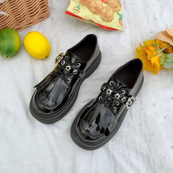 dress shoes british style small leather women 2021 autumn tassel thick sole mary jane single female casual platform loafers, Black
dress shoes british style small leather women 2021 autumn tassel thick sole mary jane single female casual platform loafers, Black