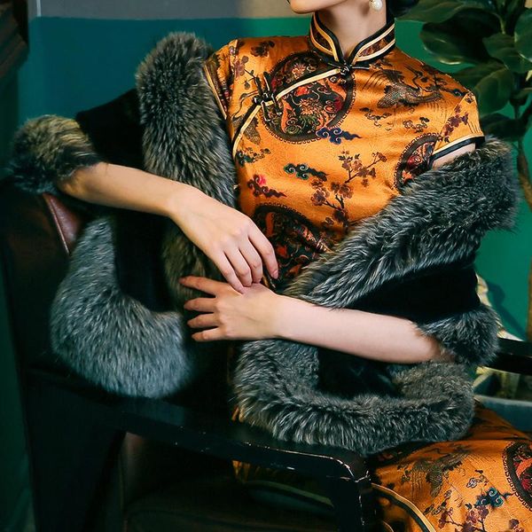 ethnic clothing cheongsam shawl winter thickening keep warm outsid imitation fur black wine red cape capewomen's money
ethnic clothing cheongsam shawl winter thickening keep warm outsid imitation fur black wine red cape capewomen's money