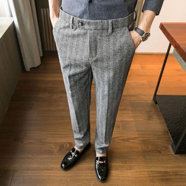 woolen office suit pants men slim british style wool business formal dress trousers 2021 men's, Black
woolen office suit pants men slim british style wool business formal dress trousers 2021 men's, Black