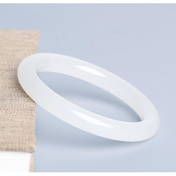 other bracelets zheru jewelry natural xinjiang hetian jade 54mm-64mm thin white bracelet elegant princess send mother to girlfrien, Golden;silver