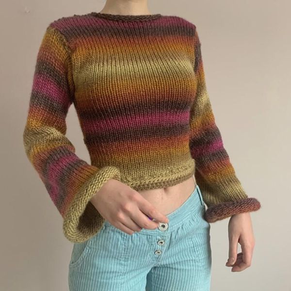 women's sweaters hirigin y2k style loose pullover knitwear casual sweater vintage women flared sleeve winter striped jumpers, White;black
women's sweaters hirigin y2k style loose pullover knitwear casual sweater vintage women flared sleeve winter striped jumpers, White;black
