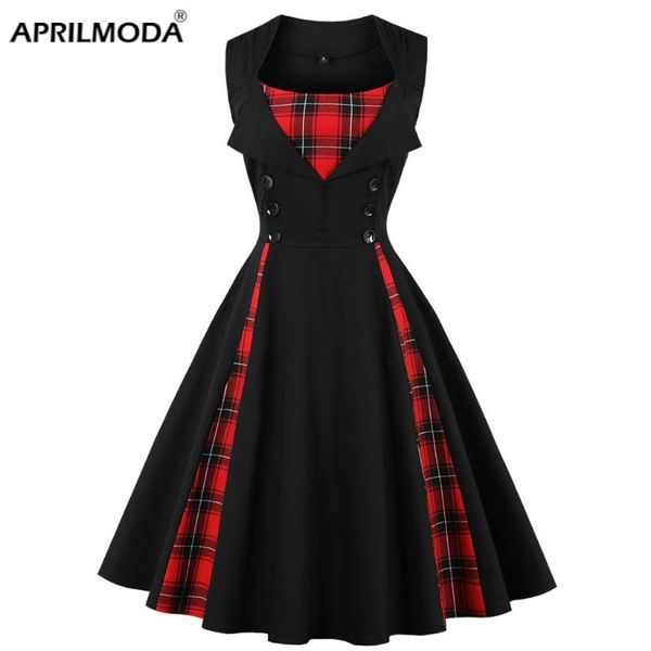 casual dresses 5xl patchwork women summer dress retro vintage plaid print black a line plus size rockabilly swing pin up tunic vestidos, Black;gray
casual dresses 5xl patchwork women summer dress retro vintage plaid print black a line plus size rockabilly swing pin up tunic vestidos, Black;gray