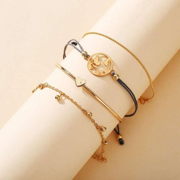 charm bracelets luxury jewelry bangles set beads for women adjustable chain heart map layered bracelet girls beach accessories, Golden;silver
charm bracelets luxury jewelry bangles set beads for women adjustable chain heart map layered bracelet girls beach accessories, Golden;silver