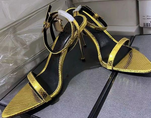 2022new designer leather strappy high heel sandals women gold lock decorate metal high heels summer sandals ankle strap par, Black
2022new designer leather strappy high heel sandals women gold lock decorate metal high heels summer sandals ankle strap par, Black