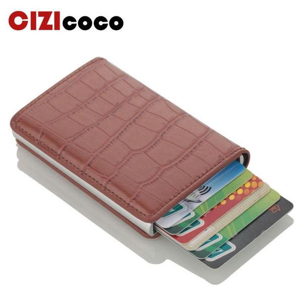 card holders 2021 leather holder rfid aluminium case men women wallet crazy horse pu business bank cardholder, Brown;gray
card holders 2021 leather holder rfid aluminium case men women wallet crazy horse pu business bank cardholder, Brown;gray