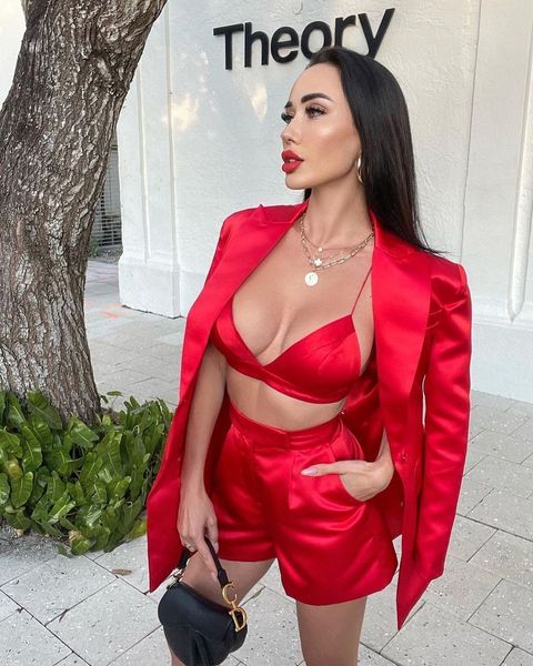 women's tracksuits autumn red full sleeves cardigan jacket shorts solid color two-piece lady suit celebrity fash, Gray
women's tracksuits autumn red full sleeves cardigan jacket shorts solid color two-piece lady suit celebrity fash, Gray