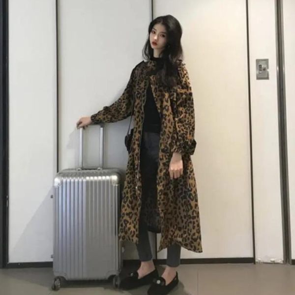 women's trench coats women casual leopard coat oversize vintage spring fall windbreaker outwear loose jacket fashion casaco feminino ch, Tan;black
women's trench coats women casual leopard coat oversize vintage spring fall windbreaker outwear loose jacket fashion casaco feminino ch, Tan;black