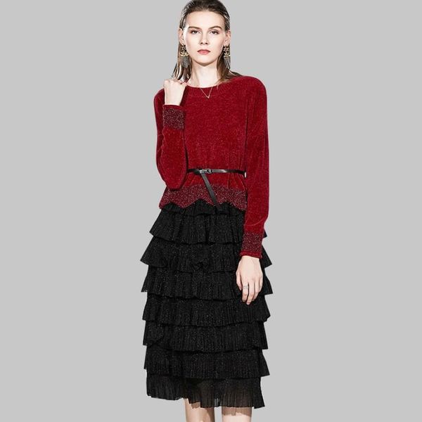 two piece dress fashion 2021 spring two-piece set red long sleeve pullover sweater + cupcake black skirts women suit, White
two piece dress fashion 2021 spring two-piece set red long sleeve pullover sweater + cupcake black skirts women suit, White